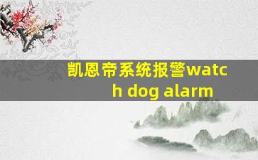 凯恩帝系统报警watch dog alarm